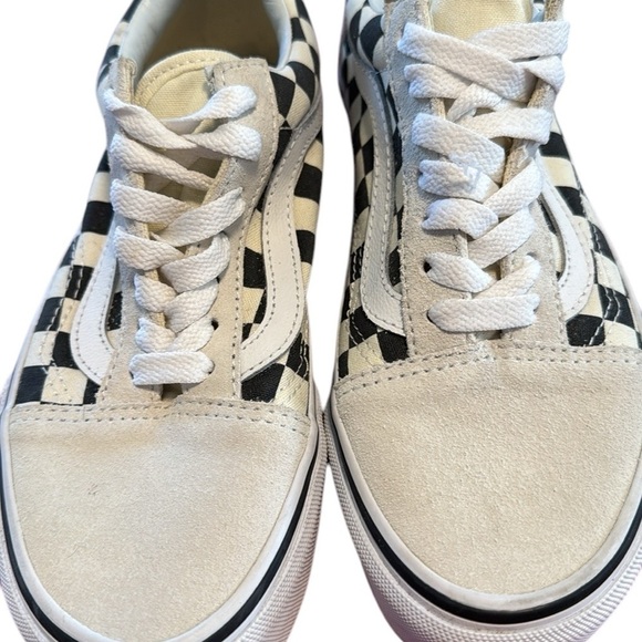 Vans old school, black and white checkered, suede toe heel men’s 3.5 women’s 5 - Picture 11 of 12